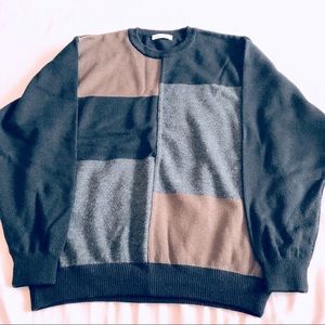 St. Michael Marks & Spencer Crew Neck Sweater Colors Brown/Grey/Black Size M